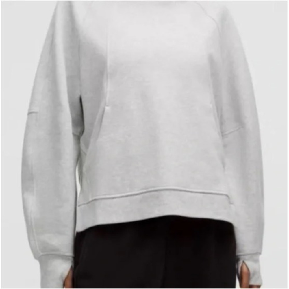 056-Lululemon Scuba Oversized Side-Slit Hoodie-Heathered Core Ultra Light Grey